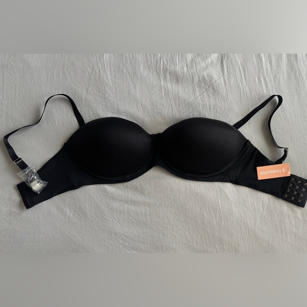 ThirdLove 24/7 Classic Strapless Bra - 34F - Black - NWT